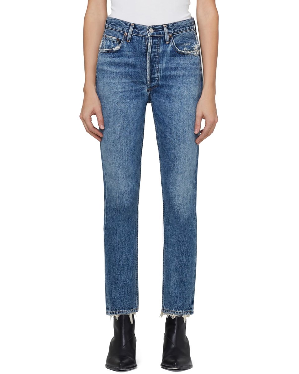 Riley High-Rise Straight Crop Jeans